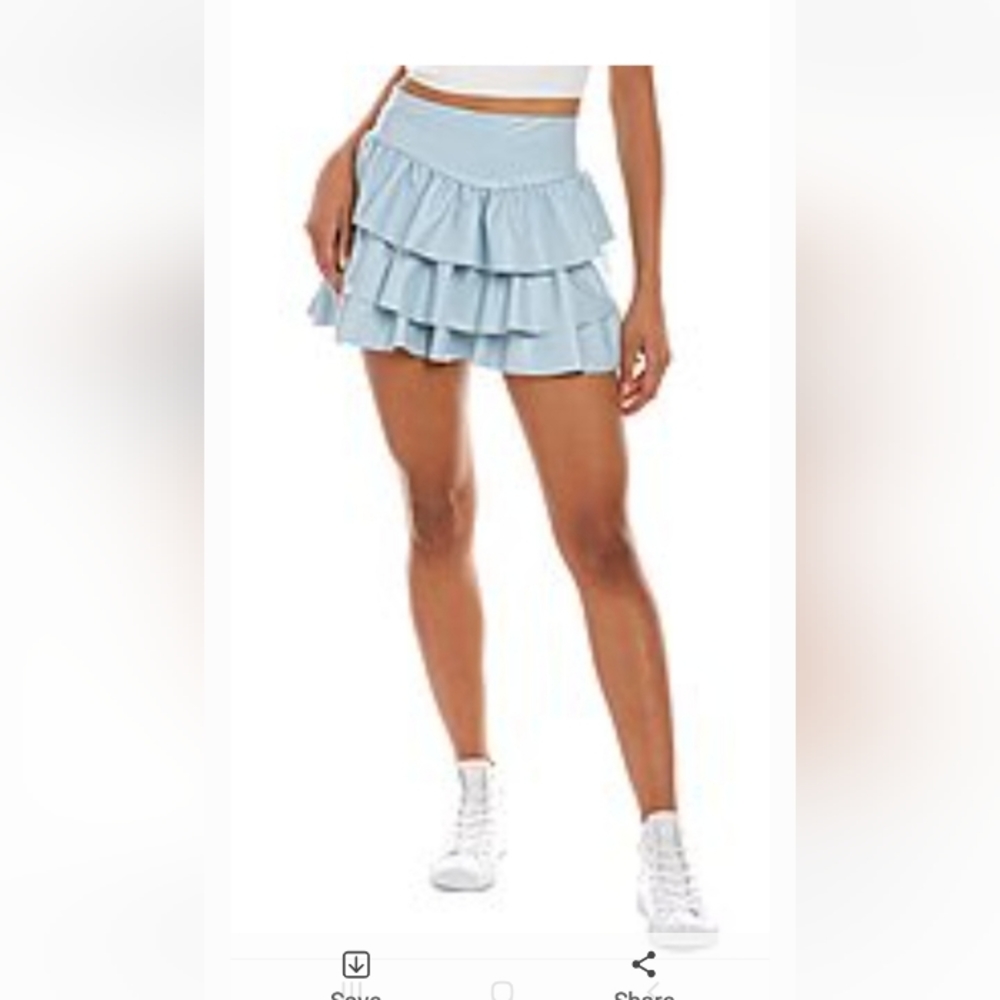 NWT! Kerrick, light blue,faux leather miniskirt! Sz.S